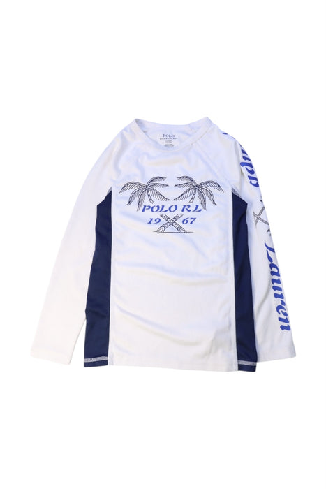 A White Rash Guards from Polo Ralph Lauren in size 4T for boy. (Front View)