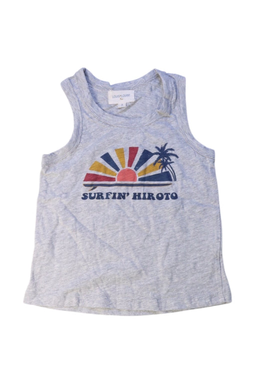A Grey Sleeveless T Shirts from Louis Louise in size 2T for boy. (Front View)
