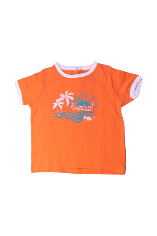A Orange Short Sleeve T Shirts from Petit Bateau in size 12-18M for boy. (Front View)