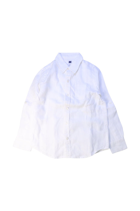 A White Long Sleeve Shirts from Janie & Jack in size 5T for boy. (Front View)