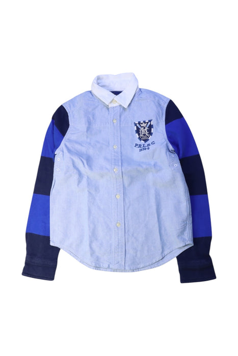 A Blue Long Sleeve Shirts from Ralph Lauren in size 5T for boy. (Front View)