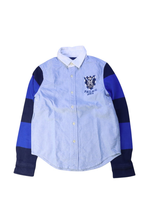 A Blue Long Sleeve Shirts from Ralph Lauren in size 5T for boy. (Front View)