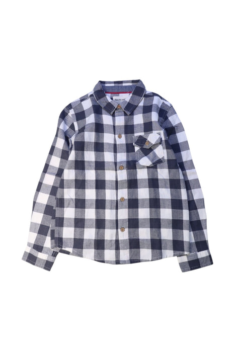 A Blue Long Sleeve Shirts from Arsène et les pipelettes in size 6T for boy. (Front View)