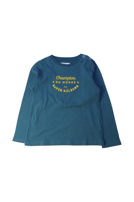 A Blue Long Sleeve T Shirts from Arsène et les pipelettes in size 3T for boy. (Front View)