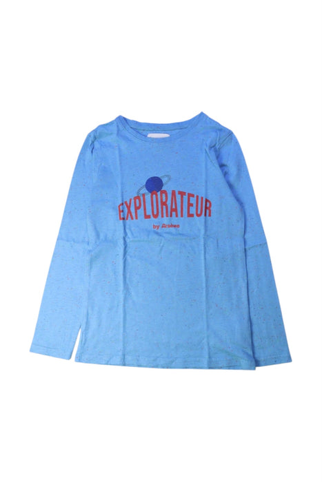 A Blue Long Sleeve T Shirts from Arsène et les pipelettes in size 6T for boy. (Front View)