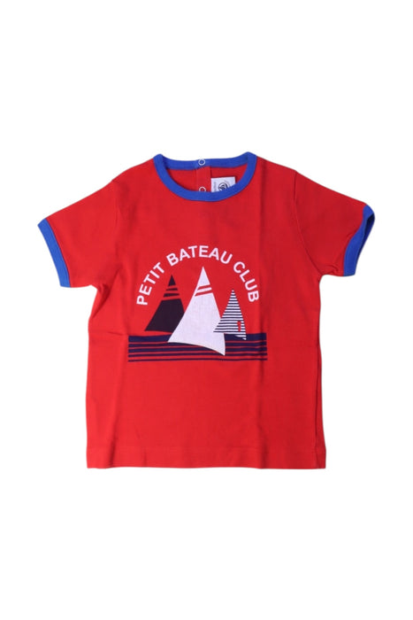 A Red Short Sleeve T Shirts from Petit Bateau in size 2T for boy. (Front View)