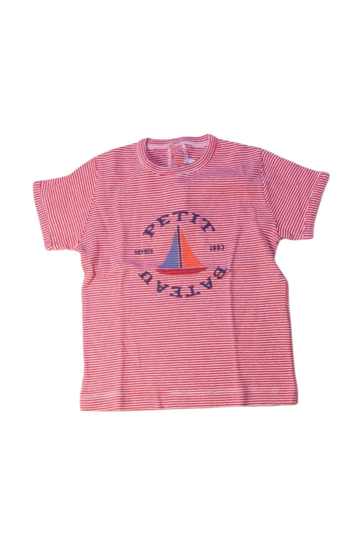 A Red Short Sleeve T Shirts from Petit Bateau in size 2T for boy. (Front View)
