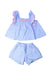 A Blue Shorts Sets from Jacadi in size 2T for girl. (Front View)