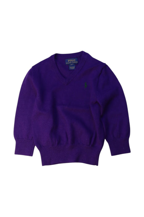 A Purple Knit Sweaters from Polo Ralph Lauren in size 2T for boy. (Front View)