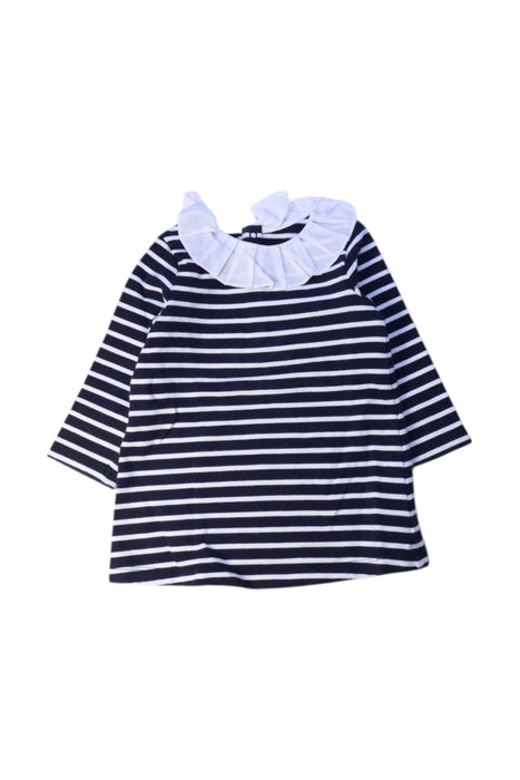 A Navy Long Sleeve Tops from Jacadi in size 6-12M for girl. (Front View)