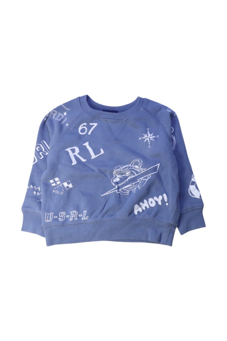 A Blue Crewneck Sweatshirts from Polo Ralph Lauren in size 2T for boy. (Front View)