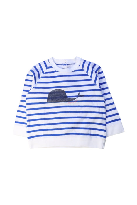 A Blue Crewneck Sweatshirts from Petit Bateau in size 2T for boy. (Front View)