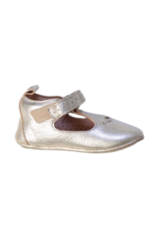 A Gold Flats from Jacadi in size 18-24M for girl. (Front View)