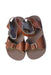 A Brown Sandals from Sun-San in size 3T for girl. (Back View)