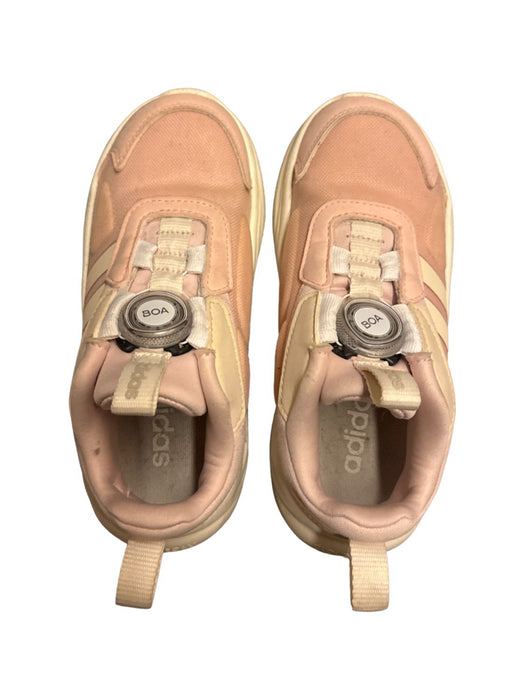 A Pink Sneakers from Adidas in size 6T for girl. (Front View)