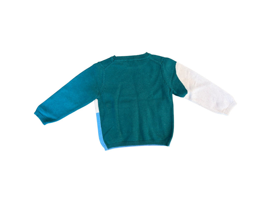 A Green Knit Sweaters from mini kardi in size 4T for boy. (Back View)