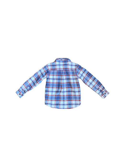 A Blue Long Sleeve Shirts from Petit Bateau in size 5T for boy. (Back View)