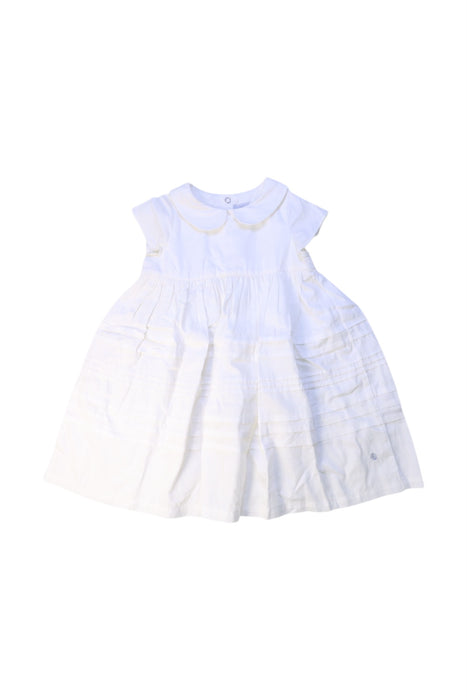 A White Sleeveless Dresses from Petit Bateau in size 3T for girl. (Front View)