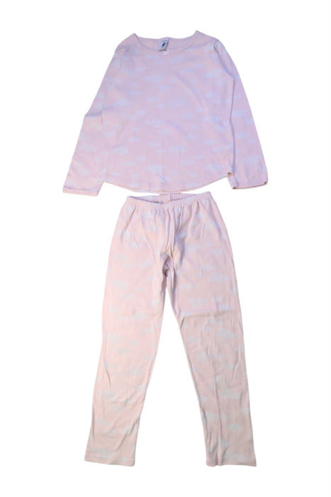A Pink Pyjama Sets from Petit Bateau in size 6T for girl. (Front View)