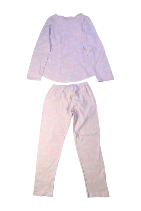 A Pink Pyjama Sets from Petit Bateau in size 6T for girl. (Back View)