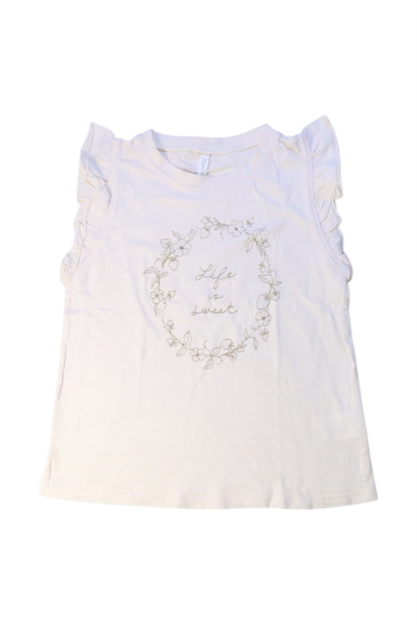 A White Short Sleeve Tops from Rylee + Cru in size 4T for girl. (Front View)