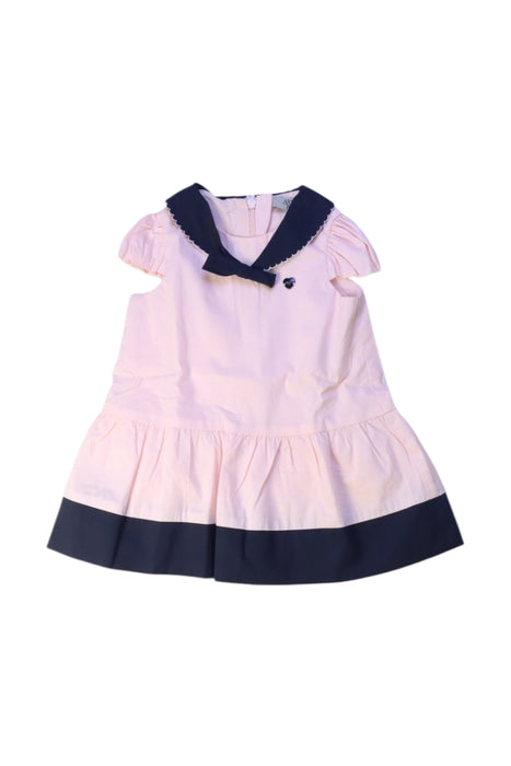 A Pink Short Sleeve Dresses from Armani in size 3-6M for girl. (Front View)