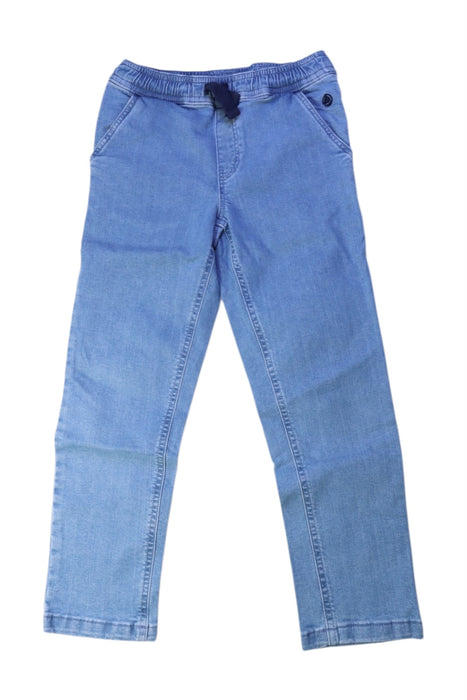 A Blue Casual Pants from Petit Bateau in size 6T for boy. (Front View)