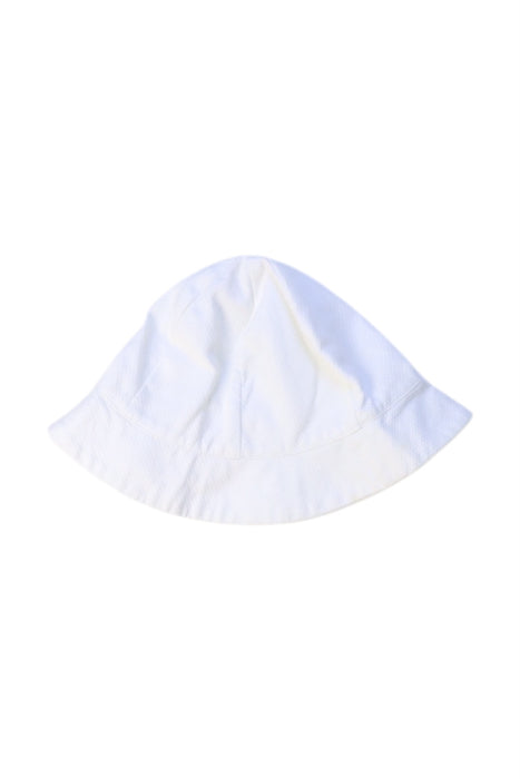 A White Sun Hats from Jacadi in size 4T for girl. (Back View)