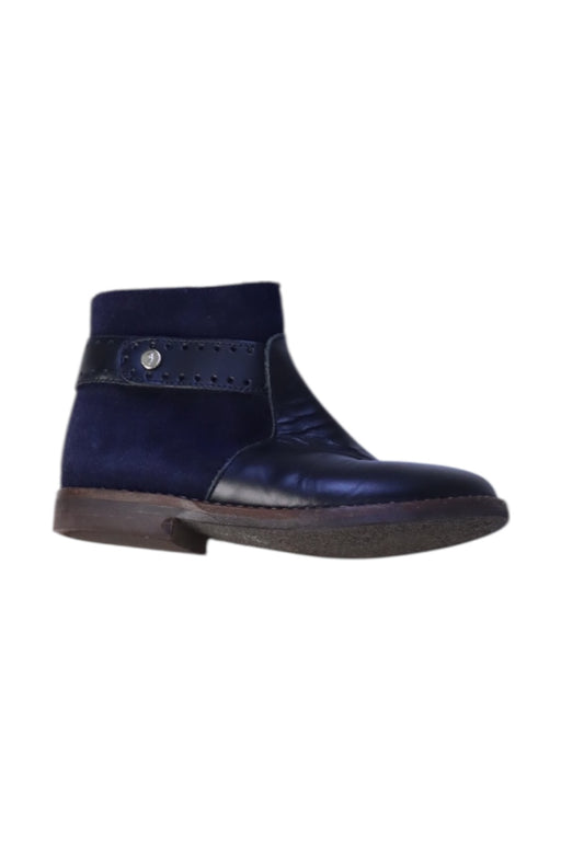 A Navy Booties from Jacadi in size 3T for girl. (Front View)