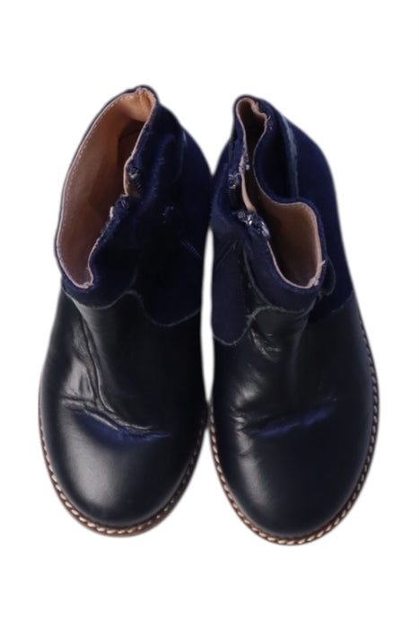 A Navy Booties from Jacadi in size 3T for girl. (Back View)