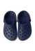 A Navy Slip Ons from Crocs in size 6T for neutral. (Back View)