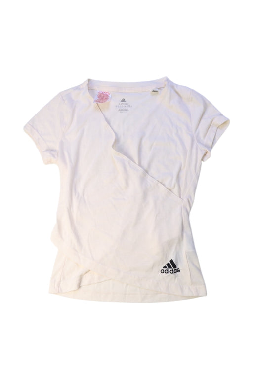 A White Active Tops from Adidas in size 9Y for girl. (Front View)