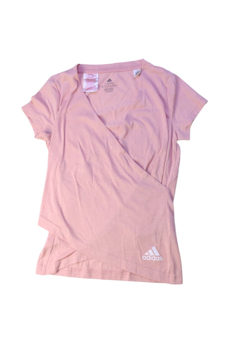 A Pink Short Sleeve Tops from Adidas in size 9Y for girl. (Front View)