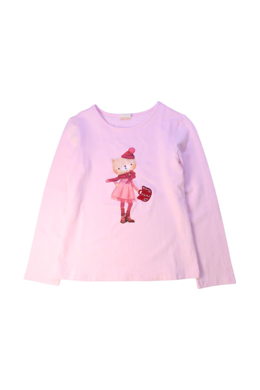 A Pink Long Sleeve Tops from Momonittu in size 10Y for girl. (Front View)