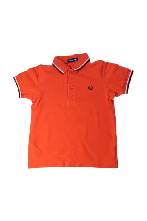 A Orange Short Sleeve Polos from Fred Perry in size 4T for boy. (Front View)