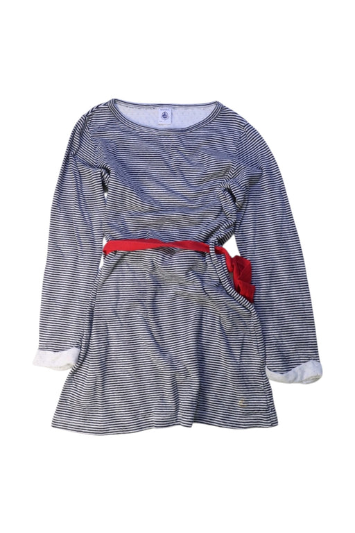 A Blue Long Sleeve Dresses from Petit Bateau in size 8Y for girl. (Front View)