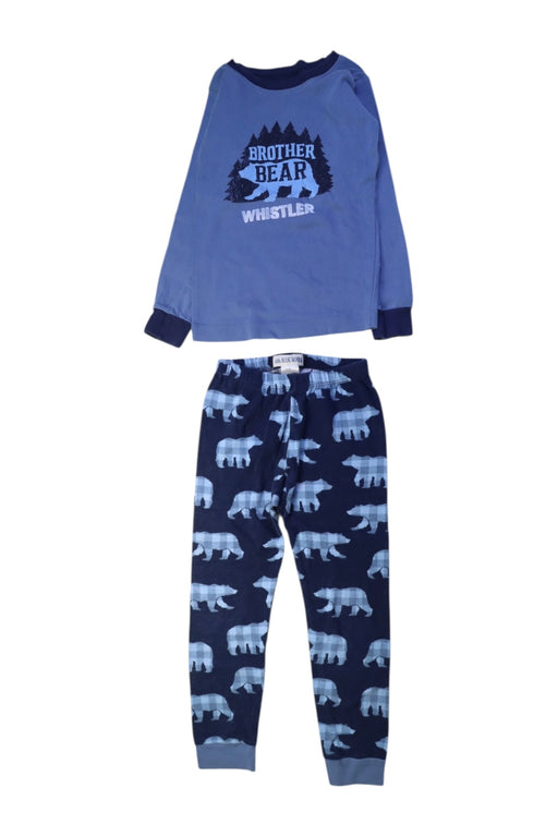 A Blue Pyjama Sets from Little Blue House in size 6T for boy. (Front View)