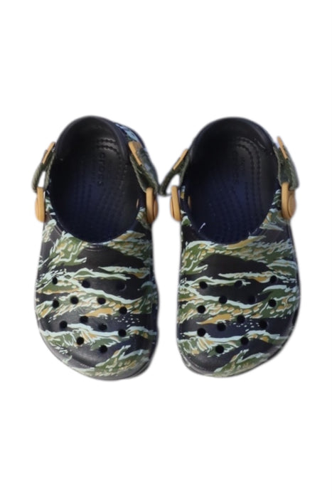 A Multicolour Slip Ons from Crocs in size 3T for neutral. (Back View)
