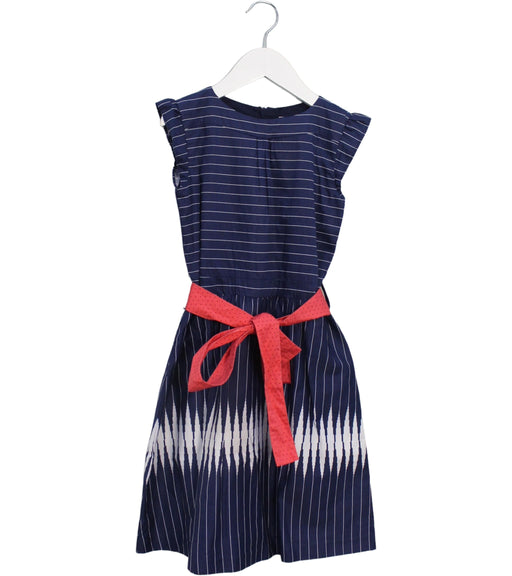 A Navy Sleeveless Dresses from Comme Maman Collection in size 6T for girl. (Front View)