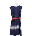 A Navy Sleeveless Dresses from Comme Maman Collection in size 6T for girl. (Back View)