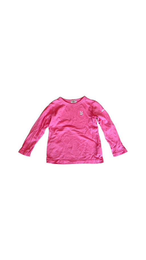 A Pink Long Sleeve Shirts from Miki House in size 4T for girl. (Front View)