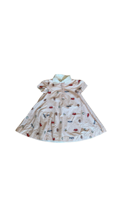 A Beige Short Sleeve Dresses from Fendi in size 4T for girl. (Front View)