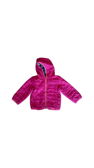A Pink Puffer/Quilted Jackets from Columbia in size 3T for girl. (Front View)