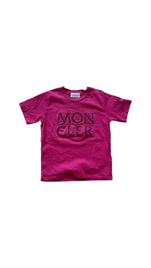 A Pink Short Sleeve T Shirts from Moncler in size 4T for girl. (Front View)
