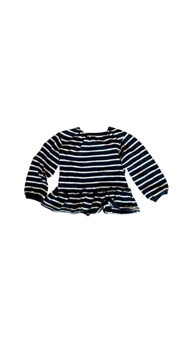 A Navy Long Sleeve Tops from Petit Main in size 4T for girl. (Back View)