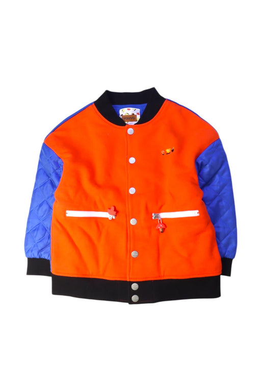 A Multicolour Puffer/Quilted Jackets from Vauva in size 4T for boy. (Front View)