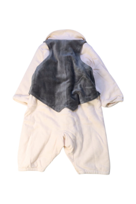 A White Long Sleeve Rompers from Chickeeduck in size 0-3M for boy. (Back View)