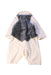 A White Long Sleeve Rompers from Chickeeduck in size 0-3M for boy. (Back View)