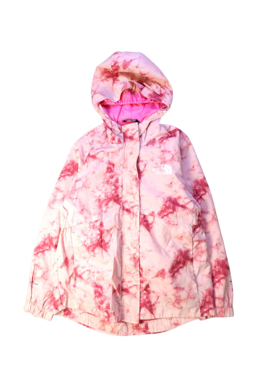 A Pink Rain Jackets from The North Face in size 10Y for girl. (Front View)