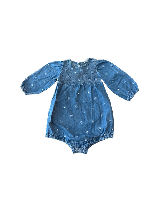 A Blue Long Sleeve Rompers from Seed in size 18-24M for girl. (Front View)
